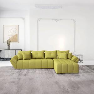 Colțar extensibil dumonde cu ladă de depozitare si sezut confortabil din spuma high-density, Berlin XL Enjoy Green 350x185 cm II