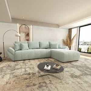 Colțar extensibil dumonde cu ladă de depozitare si sezut confortabil din spuma high-density, Berlin XL Jaguar Verde Mint 16 II 350x185 cm