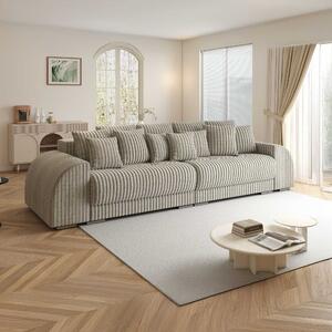 Canapea extensibilă dumonde cu 2 lăzi de depozitare si sezut confortabil din spuma high-density, Verona Tilia Gri- Bej 310x120 cm