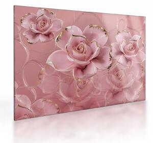 Tablou pe sticlă - Decor floral (70x50 cm)