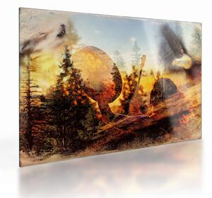 Tablou pe sticlă - Motiv șamanic (70x50 cm)