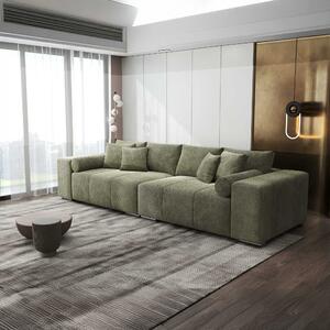 Canapea extensibilă dumonde cu ladă de depozitare si sezut confortabil din spuma high-density, Marbela XXL Vibe Olive 295x120 cm