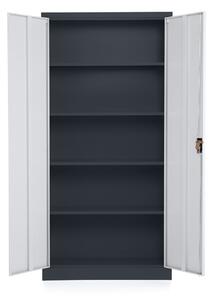 Dulap metalic universal, 90 x 40 x 185 cm, încuietoare cu cilindru, gri deschis - ral 7035