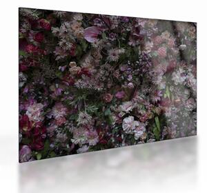 Tablou pe sticlă - Perete de flori (70x50 cm)