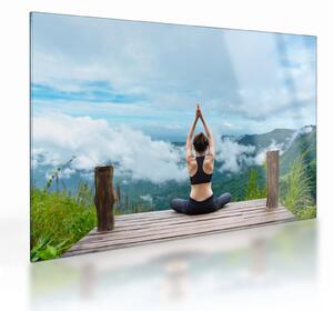 Tablou pe sticlă - Yoga (70x50 cm)