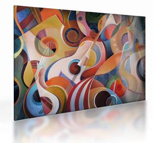 Tablou pe sticlă - Abstract muzical (70x50 cm)