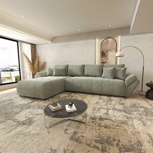Colțar extensibil dumonde cu ladă de depozitare si sezut confortabil din spuma high-density, Berlin XL Vibe Mint 350x185 cm