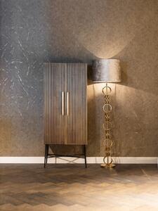 Dulap Ironville, MDF Lemn Metal Alama Fier, Bronz Negru, 182x75x40 cm