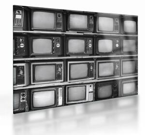 Tablou pe sticlă - Retro TV (70x50 cm)