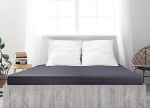 Cearsaf jersey din bumbac mako LUXORA 90x200 cm gri inchis