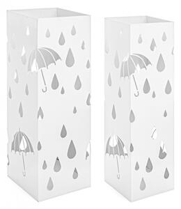 Set 2 suporturi pentru umbrele Umbrella, Otel, Alb, 15.5 15.5 49xx18 18 49 cm