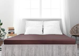 Cearsaf jersey din bumbac mako LUXORA 90x200 cm maro inchis
