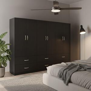 Dulap cu 6 usi, Athos, V23, Wenge, 240x42x180 cm