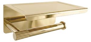 Suport pentru hârtie igienică cu poliță 6613 Modern Gold
