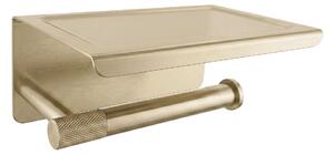 Suport pentru hârtie igienică cu poliță 6613 Modern Gold Brush