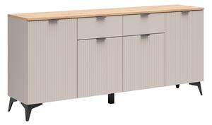 Comodă Ruvmeli 111, Stejar artizan, Cașmir, PAL laminat, 82x180x41cm, 64 kg