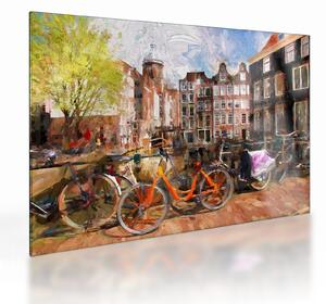 Tablou pe sticlă - Amsterdam, pictură (70x50 cm)
