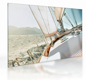 Tablou pe sticlă - Yacht (70x50 cm)