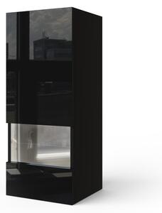 Salas 01 Modul lucios Set mobilier de perete sufragerie Negru