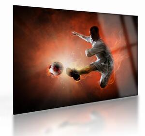 Tablou pe sticlă - Fotbalistul (70x50 cm)