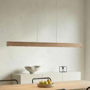 Lucande Lampă suspendată LED Annetta, 117 cm, CCT, dimabilă, reglabil, Lemn, Camera de zi / sufragerie, Lemn, Modern
