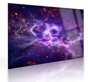 Tablou pe sticlă - Universul violet (70x50 cm)