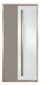 Dulap ROMA 1, stejar/alb lucios/gri mat, PAL laminat/insertii PVC, cu
