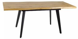 Masa extensibila FRESNO, stejar artisan/negru, 120/180x80x76 cm