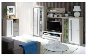 Mobila living clasic modern ROMA A, stejar ferrara/alb, PAL laminat, c