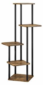 Etajera ADITE, lemn rustic/negru, metal/PAL, 30x30x107 cm