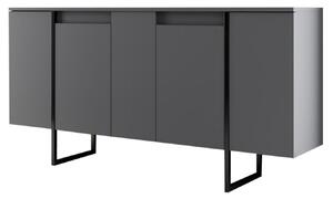 Comoda LUXE, gri antracit/negru, PAL melaminat, 160x35x80 cm