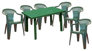 Set mobilier de gradina Girona 6 persoane - Verde