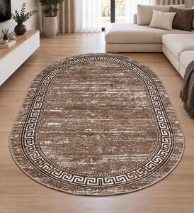 Covor Sufragerie Dormitor, Model Mira 24001 121, Oval, Bej 60x110