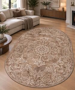 Covor Living Dormitor, Model Mira 24016 132, Oval, Maro 160x230
