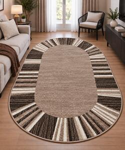 Covor Living, Model Mira 24070 120, Forma Oval, Maro 60x110