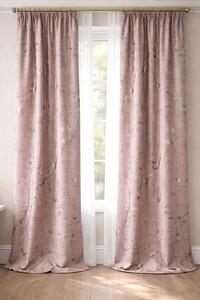 Draperie catifea roz pudra cu insertii aurii 140 x 260 cm Velunia Home – CONFTEX PUCIOASA