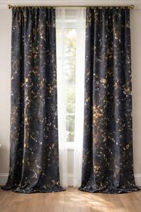 Draperie catifea neagra cu insertii aurii 140 x 260 cm Velunia Home – CONFTEX PUCIOASA