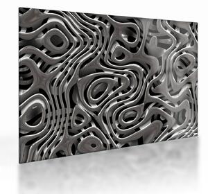 Tablou pe sticlă - Abstractizare metalică (70x50 cm)