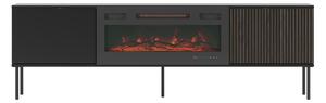 Comodă TV Silves I, Nuc, Negru, PAL laminat, 57x182x39cm, 37.5 kg