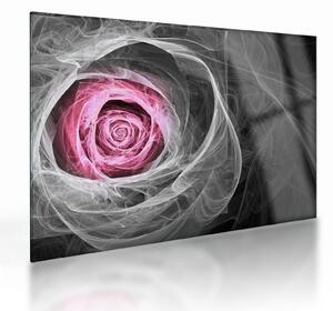 Tablou pe sticlă - Trandafir abstract, fucsia (70x50 cm)