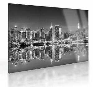 Tablou pe sticlă - New York, alb-negru (70x50 cm)