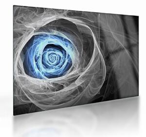 Tablou pe sticlă - Abstract Rose Blue (70x50 cm)
