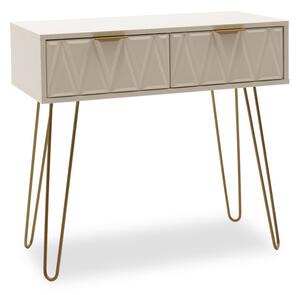 Consola Model Isla, Alb/Auriu, 80x39x74 cm