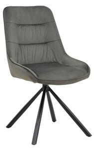 Scaun Wori catifea gri inchis si picioare metalice negre 48x56x82 cm