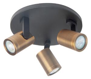 HighLight Spot de plafon Halo, negru/argint ars Ø 25 cm 3 becuri., reglabil, Negru, Camera de zi / sufragerie, Metal, Modern, Plafon cu flacără multiplă