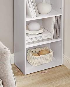 Biblioteca Vasagle, Model Monica, 40x24x178.5 cm, Transparent/Alb