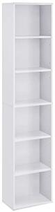 Biblioteca Vasagle, Model Monica, 40x24x178.5 cm, Transparent/Alb
