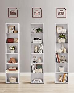 Biblioteca Vasagle, Model Monica, 40x24x178.5 cm, Transparent/Alb