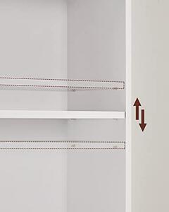 Biblioteca Vasagle, Model Monica, 40x24x178.5 cm, Transparent/Alb