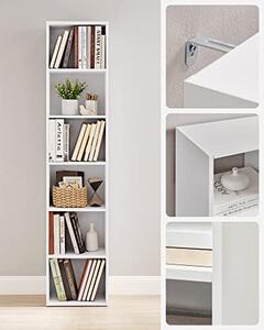 Biblioteca Vasagle, Model Monica, 40x24x178.5 cm, Transparent/Alb